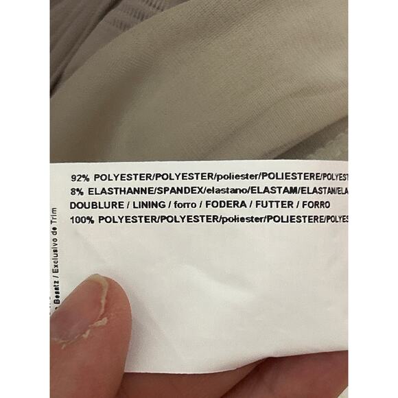 Joseph Ribkoff Women’s 22 Beige Ruched Midi Cocktail Evening Dress NWT Designer - Picture 7 of 9